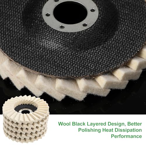 14 Pcs Wool Polishing Wheel Disc and Polishing Compounds Set