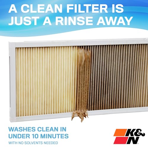K&N 14x20x1 HVAC Furnace Air Filter, Lasts a Lifetime, Washable, Merv 11, the Last HVAC Filter You Will Ever Buy, Breathe Safely at Home or in the Office , HVC-11420, 1 Count (Pack of 1) 13.6" x 19.6" x 0.8"