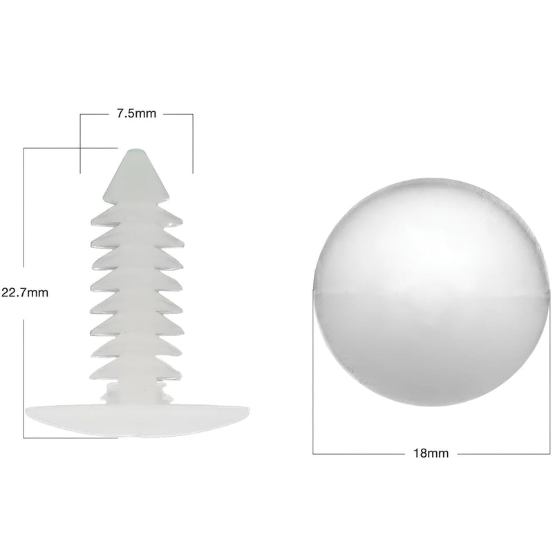 1" Vapor Barrier Christmas Tree Fasteners for Crawlspace Moisture Barrier Poly Liners, Covers and Encapsulations - Parts & Accessories (White, 500) 500 Pack (White)