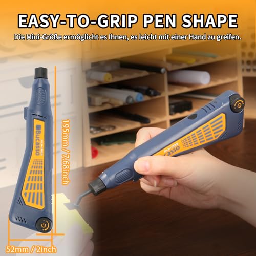 Cordless Pen Sander Variable Speed Multipurpose Power Tool for Grinding, Polishing, Finishing, DIY Crafts (Blue) Blue