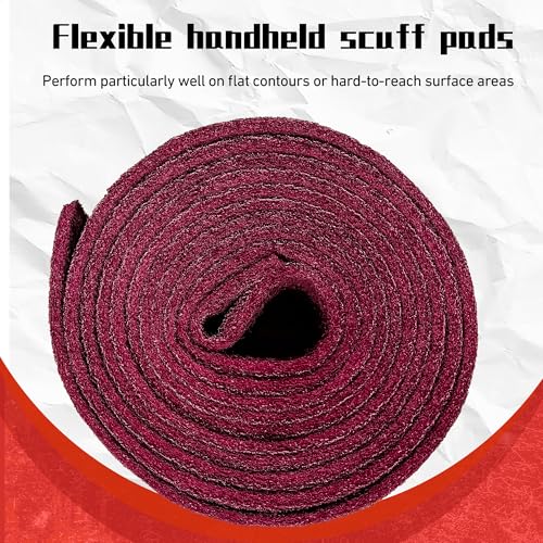 Premium 5" x15' Maroon Scuff Pads 7447Multi-Purpose Surface Preparation Pad forCar Auto Body, Woodworking, Paint PrimerPrep, Scuffing, Sanding & Scouring 5 Inches*15 Feet