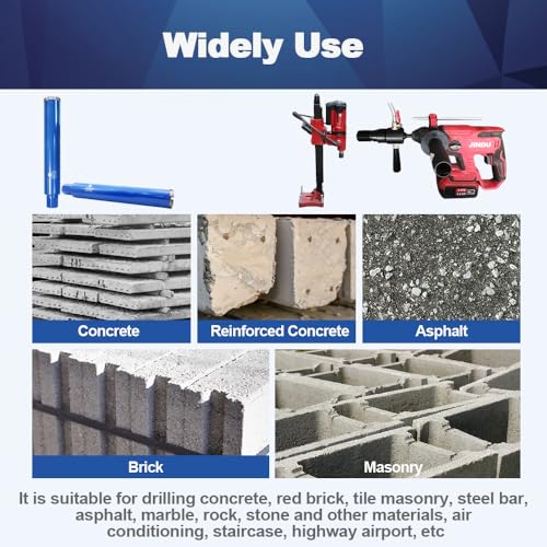Wet Diamond Core Drill Bits 2 1/2"/63mm - BRSCHNITT Concrete Core Drill Bit, 1-1/4-7" Thread Core Bit Turbo Laser Welded Segments with Rebar, Brick, Block, Masonry, Stone 1 1/2"(63mm)