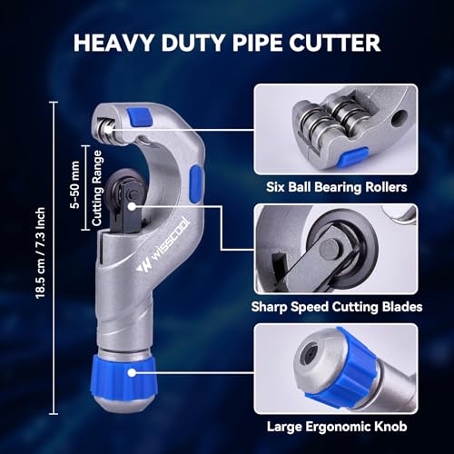 WISSCOOL 8-in-1 Tubing Cutter Set HVAC 8 in 1 Set Blue