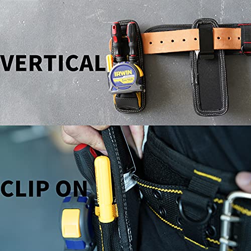 MELOTOUGH 2 Inch Nylon Web Work Belt with Quick Release Metal Buckle + Small Tool Holder, Min Work Organizer Tool Pouch and Knife Holder with Snap Clip