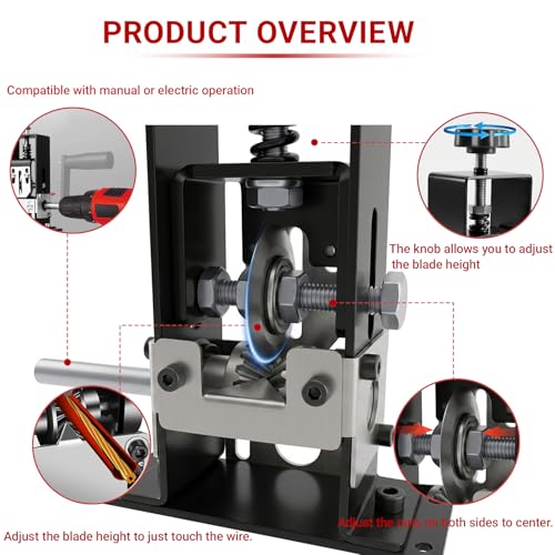 Wire Stripping Machine, 0.06"-1" Manual Wire Stripper Machine, Drill Powered Hand Crank Wire Stripper with Replacement Blades, Wire Stripping Machine for Scrap Copper Recycling DIY