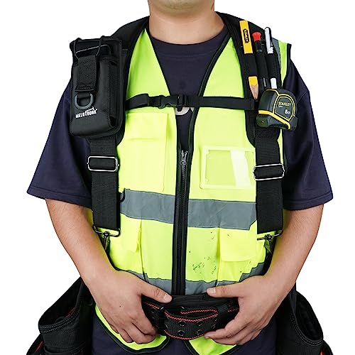 MELOTOUGH Tool Belt Suspenders Work Belt Suspenders for Men Big and Tall Construction Bag Suspenders,Tape Measure Holder,Tape Measure Belt Clip,Tape Measure Holster,Tool Belt Clip