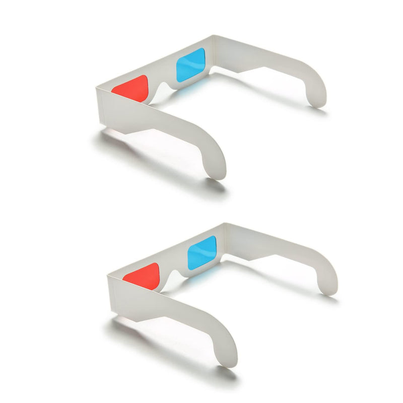 100 Pairs 3D Cardboard Glasses Universal Anaglyph 3D Glasses Cardboard Paper Red Blue Cyan or Movie (100 Pairs) 100 Pairs