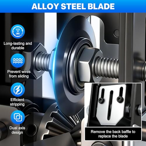 Manual Wire Stripper Machine 2 IN 1 Drill Powered & Hand Crank Wire Peeler for 0.06"-1" (1-25mm) Cable Heavy Duty Scrap Copper Wire Stripping Tool Wire Stripper Machine for Recycling Black S
