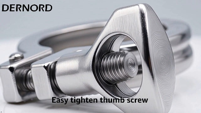 DERNORD Stainless Steel 304 Single Pin Heavy Duty Tri-clamp with Wing Nut for Ferrule TC with 1 pc Silicone Gasket (1.5" Tri-clamp + Silicone Gasket) (10 Pack) 1.5 Inch Tri clamp Size: 10 Pack