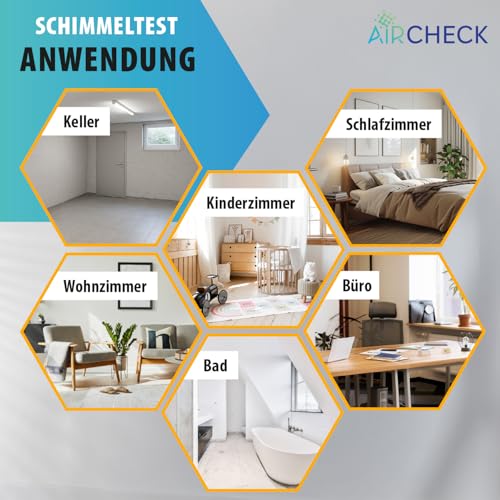 Mold Test Home – Mold Tester for 6 Rooms – Mold Quick Test with a breeding ground for an in the Air | Mold rapid test for estimating the room air 6 pcs. (pack of 1)