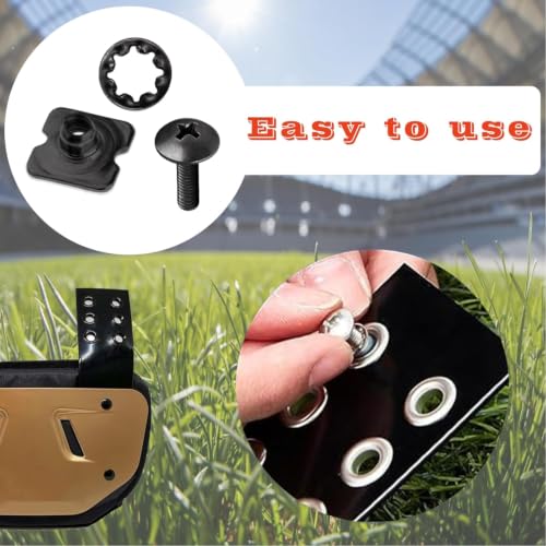 16pcs Set Football Backplates Screws Hardware, Metallic Chicago Screws Include Truss Head Slotted Fasteners Washers Gaskets Suitable for Adults and Teenagers
