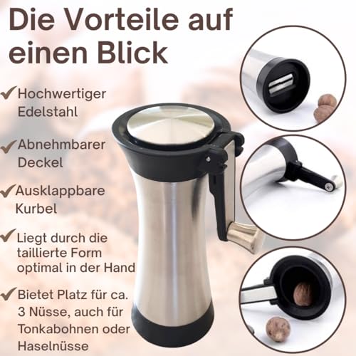 Top supper999 Nutmeg Mill Stainless Steel with Storage Container and Folding Crank
