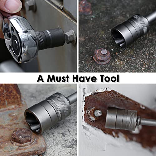 32 Pcs Bolt Extractor Kit, 1/4" & 3/8" Drive Impact Bolt & Nut Remover Set 32 Piece