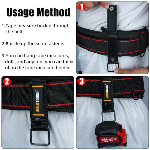 MELOTOUGH Pocket Tool Pouch Tool Belt Pouches with Belt Clip, 2 Pcs Tape Measure Holder