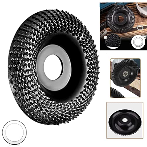 Wood Grinding Disc for Angle Grinder 125 mm Wood Carving Disc, Rasp Disc 125 Wood, Wood Rasp Milling Disc for Shaping and Grinding, Suitable for Wood Carving Disc with Inner Rods of 16 or 22 mm