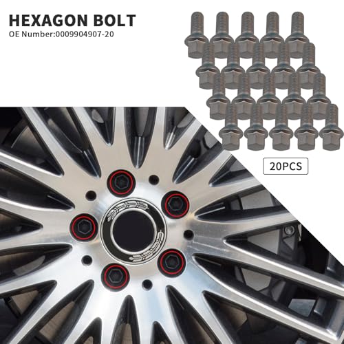 0009904907 20-Piece M14x1.5 Wheel Bolt Set for Mercedes-Benz 20PCS