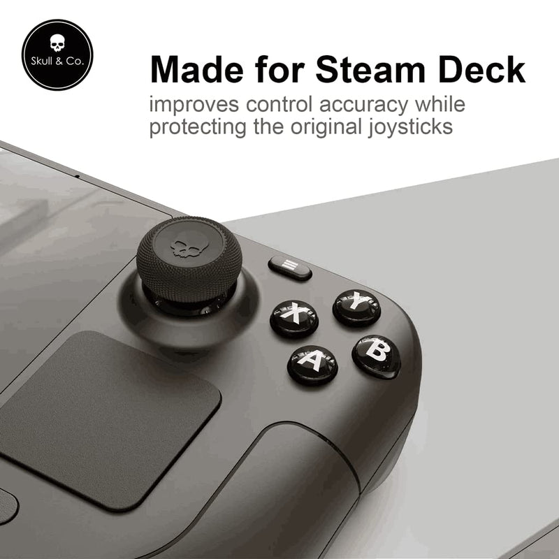 Skull & Co. Skin, CQC and FPS Thumb Grips Joystick Cap Analog Stick Cover for Steam Deck/OLED and ROG Ally- Black, Set of 6 Concave-6pcs