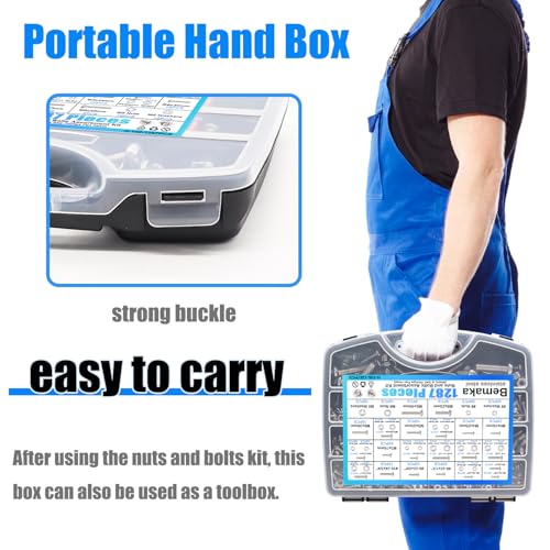 2285PCS Metric Screw Assortment Kit, 6-20mm Metric Bolts and Nuts Kit + 1287Pcs Nuts and Bolts Assortment Kit, Machine Screws Hardware Assortment Kit