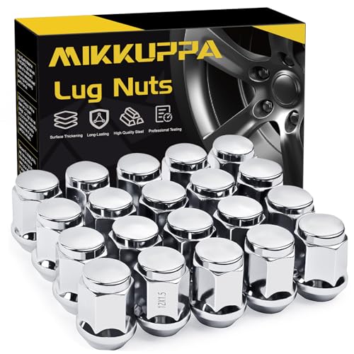 MIKKUPPA M12x1.5 Lug Nuts & 5 PCS 1/2" Drive Impact Socket Set Replacement for 2006-2019 Ford Fusion, 2000-2019 Ford Focus, 2001-2019 Ford Escape Aftermarket Wheel