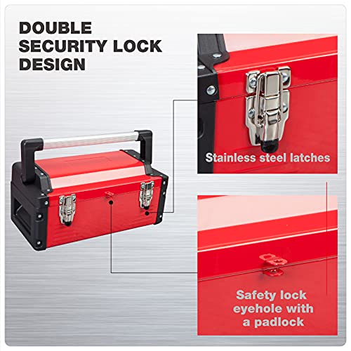 Jack Boss 16" Inch Metal Tool Box and 15.5" Inch Steel Tool Box