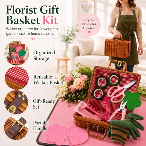 Floral Arrangement Kit with Mat and Basket, Wedding Bouquet DIY Supplies