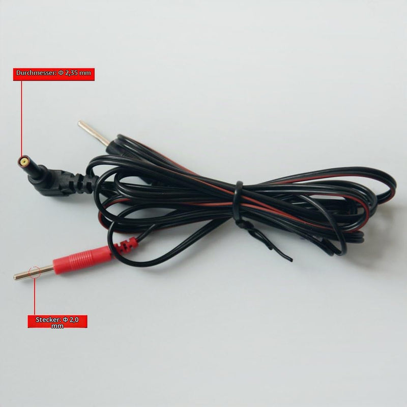 2 x 120 cm TENS Electrode Lead Wires Jack Plug Pin Connector Pack, Flexible Cable for TENS EMS Massage Devices, Replacement Connection Cable for Electrotherapy Instruments