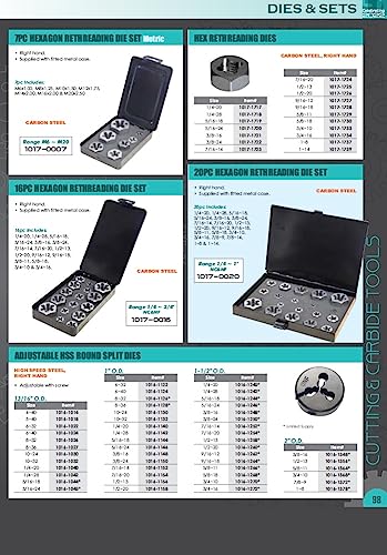 HHIP 1011-3313 6 Piece 1/4-1/2" Npt Taper Pipe Tap and Die Set 1/4-1/2" 6 Pc. Tap & Die Set