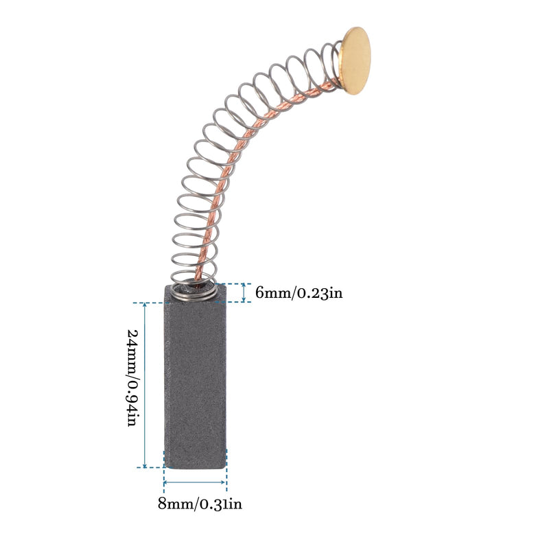 Quartzman Replacement Carbon Brush 6 mm x 8 mm x 24 mm, Pack of 2 | Carbon Brushes for Power Tools