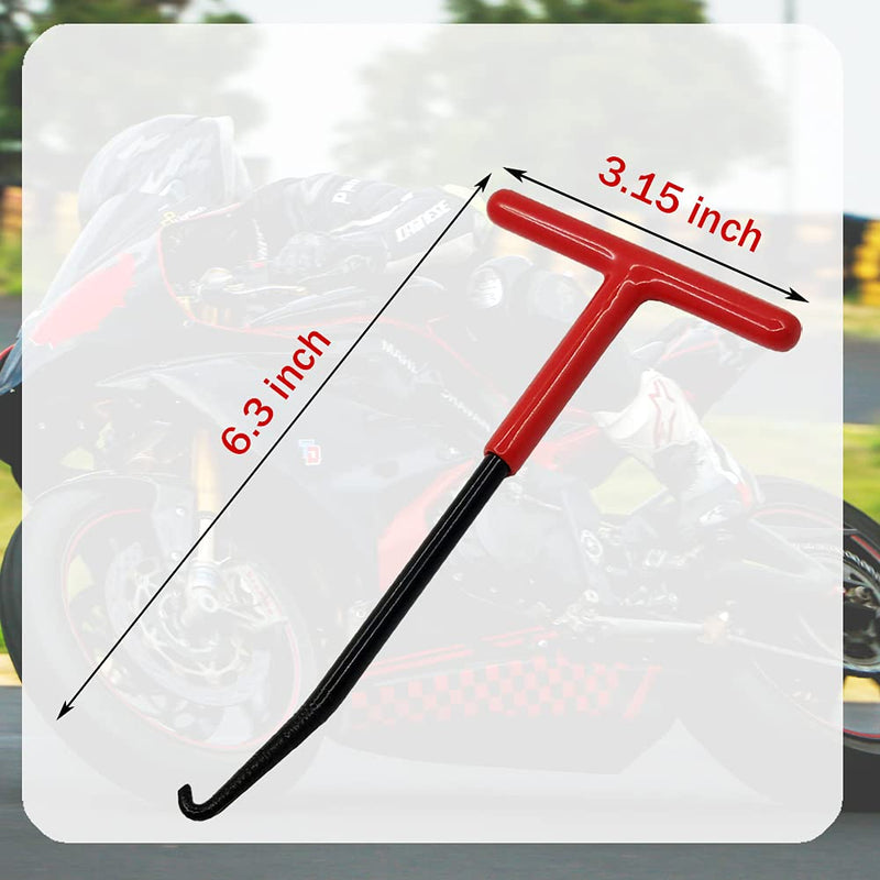 Motorcycle Exhaust Spring Hook, T Shaped Handle Exhaust Pipe Spring Puller Installer Hooks Tool with Rubber Coating for Motorcycle Vehicle Springs Removal, Installation, Adjustment (2pcs) 2 Pcs -Red