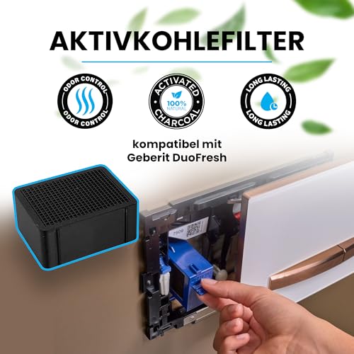 Activated Carbon Filter Compatible with Geberit DuoFresh - Replacement Filter - Odour Neutralisation, Odour Filter, Toilet Air Purifier - Made in Germany