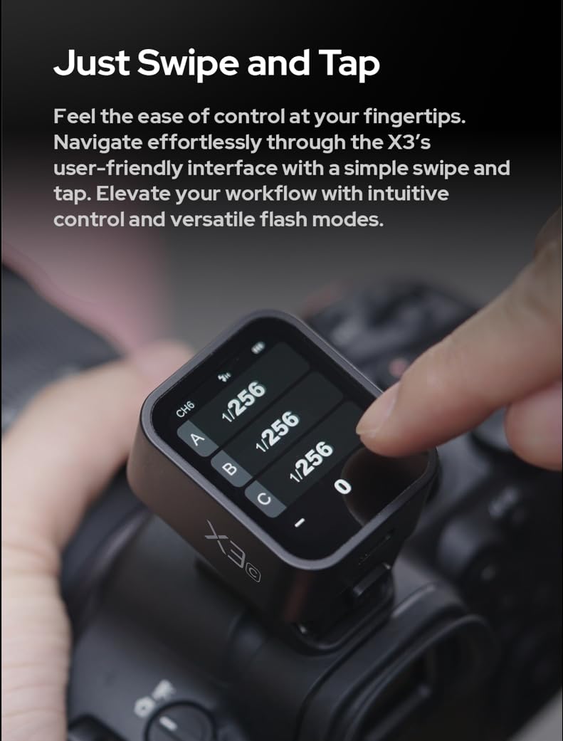 Godox X3N X3 N X3-N 𝗧𝗼𝘂𝗰𝗵𝘀𝗰𝗿𝗲𝗲𝗻 TTL Wireless Flash Trigger for Nikon Camera, with TCM Conversion 2.4G 1/8000s HSS,Built-in 3.7V 850mAh Li-Ion Battery (X2T-N,XPro-N,XProII-N,Upgrade Version)