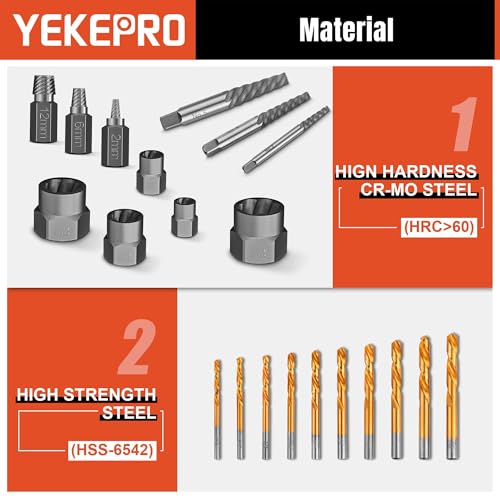 40PCS Metric Bolt & Screw Extractor Set and Left Hand Drill Bit Set 40PCS