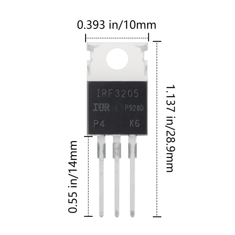 AUKENIEN Mosfet Transistor Kit 12 Values 60 Pieces IRFZ44N IRF510N IRF520N IRF530N IRF540N IRF640N IRF740 IRF820 IRF830 IRF840 IRF3205 IRF9540N TO-220 Mosfet Transistors