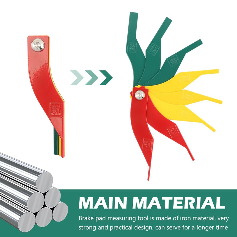 Brake Lining Thickness Gauge, Pack of 8 Brake Pad Gauge, Automotive Brake Pad Measuring Tool, Color-Coded(Color:as Shown) as shown