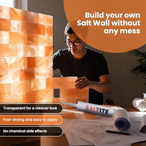 SALTITE Himalayan Salt Glue Transparent Adhesive for Salt Tiles and Bricks, Multi-Surface Sealant for Blocks, Wood, Marble & Acrylic, Pack of 2
