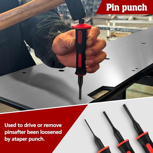 TOOLEAGUE 9Pcs Punch and Chisel Set with Hand Guard 9