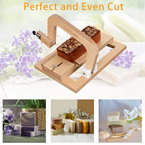 Wooden Wire Soap Cutter, Adjustable Wire Soap Slicer Cutting Tool for Handmade Candles Trimming Cheese Making Wooden-1