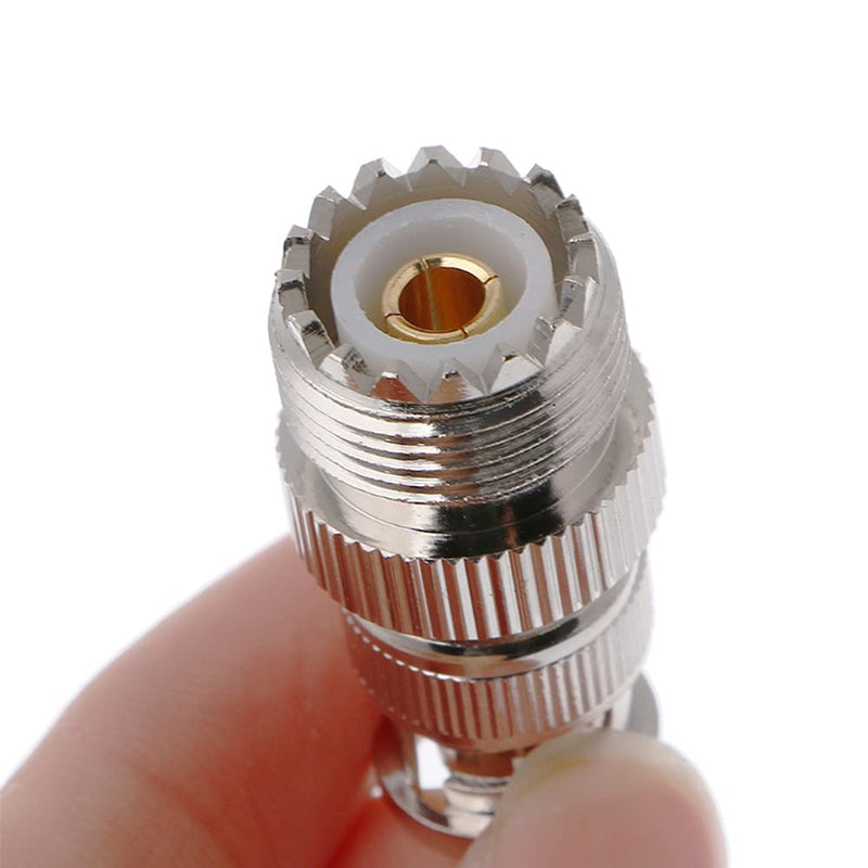TengKo BNC Male to UHF Female SO-239 SO239 Adapter Connector RF Coaxial Coax Adapter for Antenna Coaxial Cable Radio Scanner (2 Pack) 2 Pack