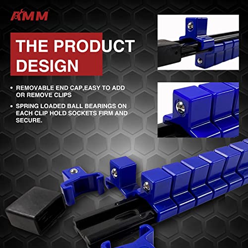 AMM 9-Piece Socket Organizer & 4 Pack Magnetic Wrench Organizer