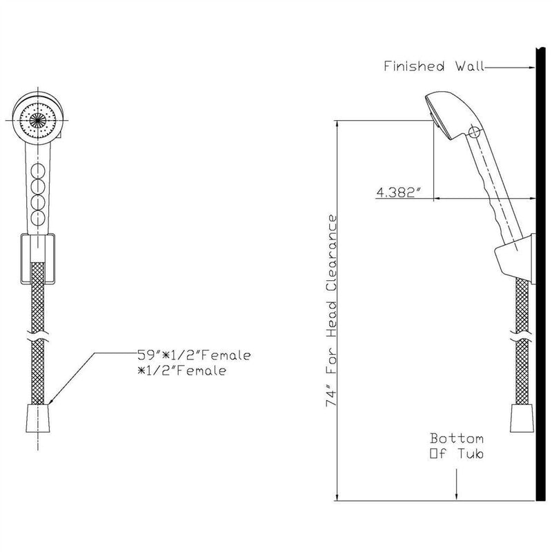 HowPlum RV/Mobile Home Shower Valve with Hand-Held Shower, Brushed Nickel