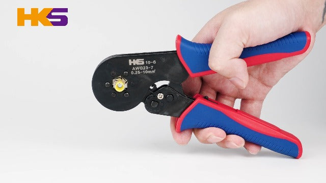 HKS Ferrule Crimping Tool Kit - Hexagonal Ferrule Crimper Plier (AWG 23-7) with Muti-use Wire Stripper & 1900Pcs Wire End-Sleeves Terminals Kit in Box Crimper 10-6+1900PCS+Stripper&Toolbox