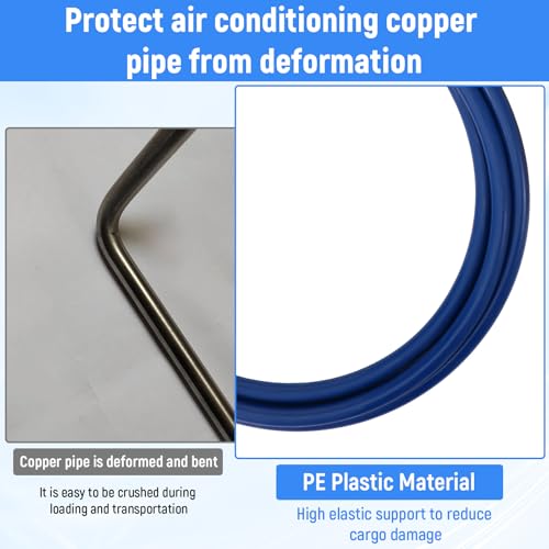 4 Pcs 4M Conditioning Copper Tubing Pipe Extension Kit, 1/4" 1/2" 3/8" 5/8" Built-in Copper Tube Bending Strip Air Conditioning Pipe Bender Kit for Air Conditioning Systems