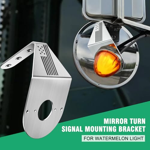 HOCHO Watermelon Light Bracket, Watermelon Mirror Turn Signal Bracket, Stainless Steel Turn Signal Light Mounting Plate-2 Pcs Mounting Plate Holder Only Bracket 1