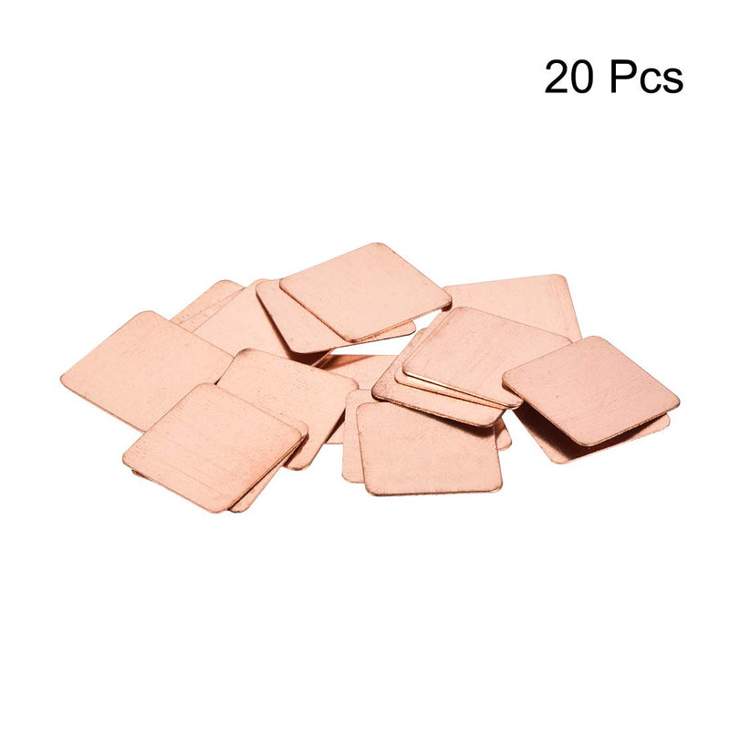 sourcing map 20pcs. Flat IC Chipatz Thermal Copper Heatsink for CPU GPU RAM 15x15x0.3mm