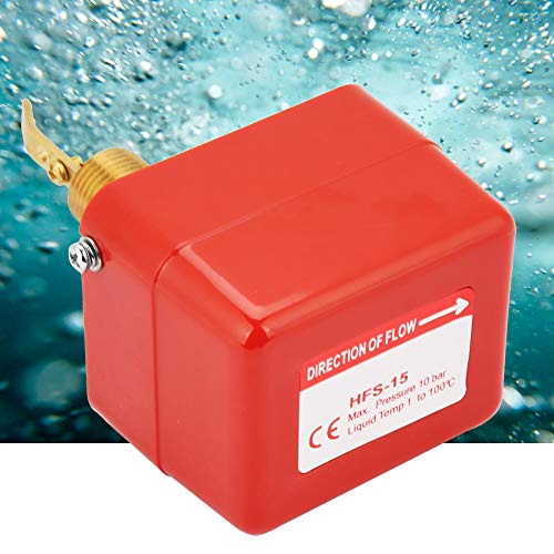 Water Flow Switch Automatic Paddle Flow Switch 1/2 Inch for Water and Oil Flow Monitor Thread Connection for Liquid Measurement