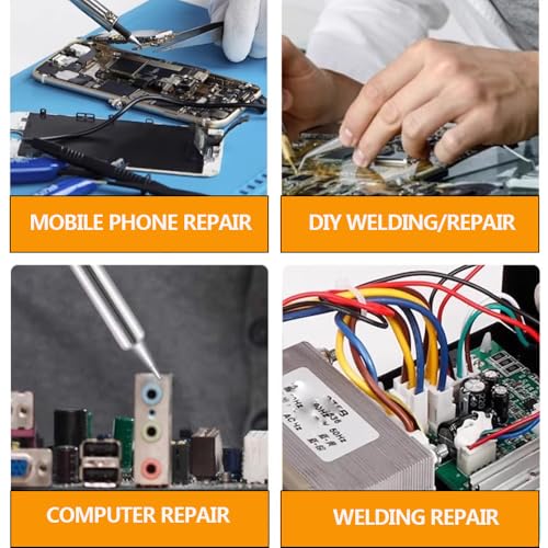 LEATBUY Network Crimp Tool Kit for RJ45/RJ11/RJ12/CAT5/CAT6/Cat5e/8P, Professional Crimper Connector Stripper Cutter, Computer Maintenance Lan Cable Pliers Tester Soldering Iron Set(Orange) Orange