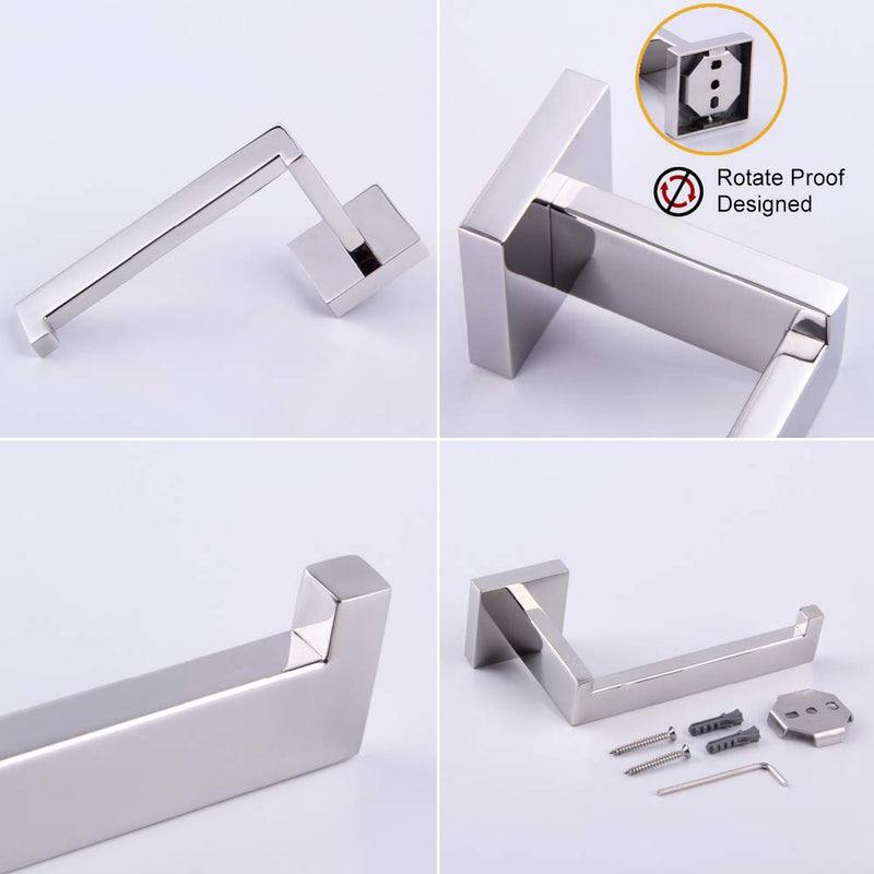 GERZWY Contemporary Stainless Steel Wall Mounted 2-Piece Bathroom Hardware Set - Towel Ring Toilet Paper Holder, Polished Finish FG1656-2JG