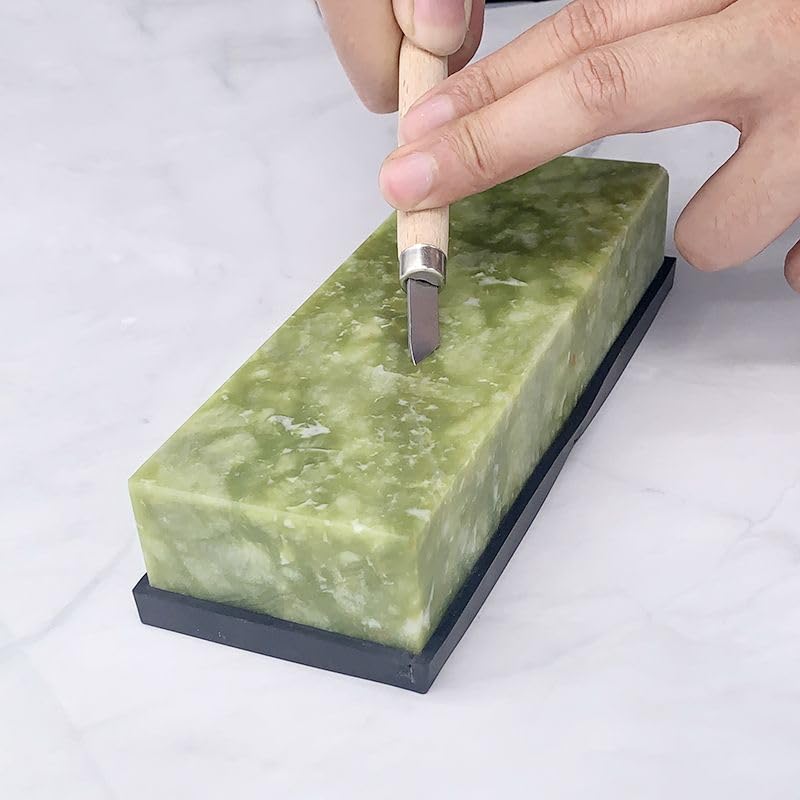 Knife Sharpening Stone 10000 Grit Whetstone Fine Polishing Natural Green Whetstone for Knives Tools Cutting Tools 180 x 60 x 30mm (A) A