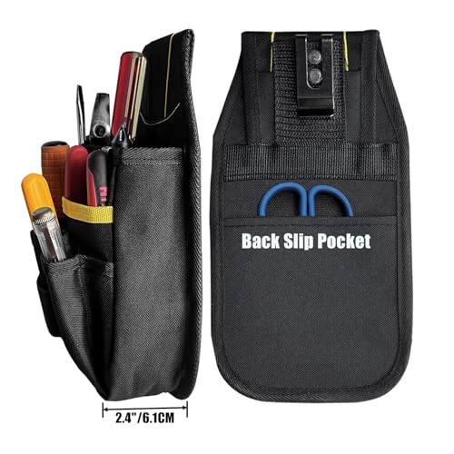 2-Piece Tool Organizer Set,Belt Clip Tool Pouchs, Small Tool Bag with Belt Clip, Multi-Pocket Holser Organizer