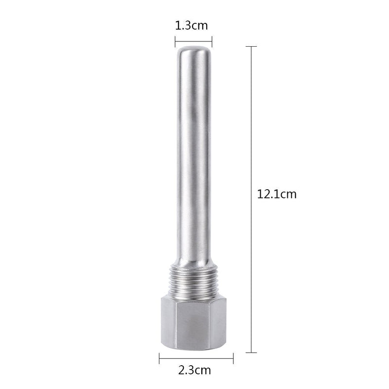 Thermowell thermometer protective sleeve made of stainless steel, 1/2 inch NPT thread for temperature sensors